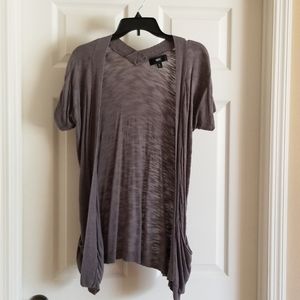 Grey short sleeved cardigan